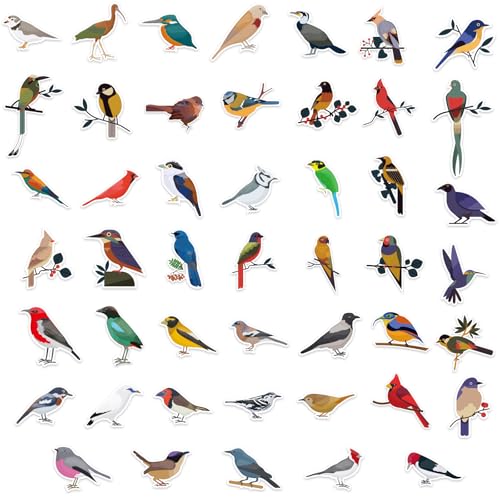47pcs Bird Stickers for Bird Lovers - DIY Crafts and Stationery Decoration, Vivid UV Crystal Bird Decals for Scrapbook, Phone Case, Notebook and Daily Items - style: Bird Stickers