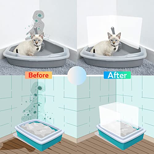 3 Pcs Cat Litter Box Pee Shields, Splash Guard for Open Top Litter Pan | Privacy Screen Easy Clean High Side Open Top Kitty Pan Shield - Keep Litter in The Pan - size: Small (3pcs)