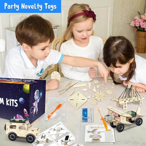 kortes 24Pack STEM Kits for Kids Classroom, Science Building Project Craft for Ages 8 9 10 11 12, 3D Wooden Model Kit, STEM Toys for Boys Girls Birthday Gifts Party Favors School Exchange Gifts - style: Gift