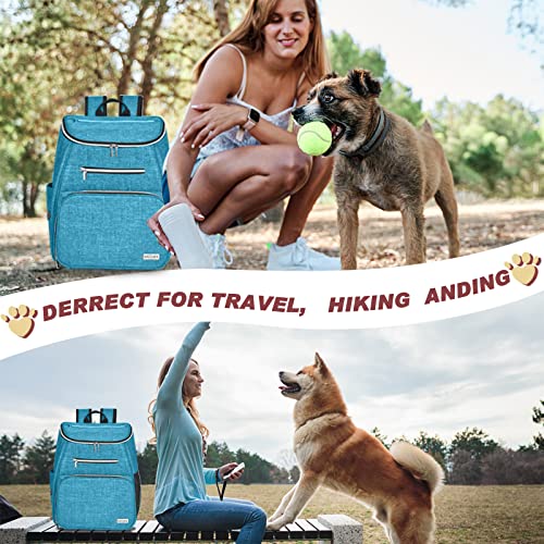 BAGLHER 丨Dog Travel Bag Backpack, Airline Approved Pet Supplies Backpack, Dog Travel Backpack with 2 Silicone Collapsible Bowls and 2 Food Baskets Sky Blue - color: Sky Blue