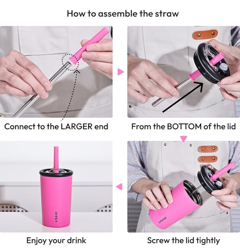 12 oz Candy Tumbler, Insulated Water Bottle with Straw Lid | Double Wall Stainless Steel, 2-in-1 Lid, Flexible Straw, Cup Holder Friendly, Dishwasher Safe, BPA Free, Hot Pink - color: Hot Pink, size: 12 Ounces