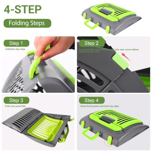 Foldable Portable Pet Carrier, Cat Carrier with Opening Door | Hard-Sided Travel Cat Carrier for Cats & Small Pets up to 25lbs, Green - color: Green