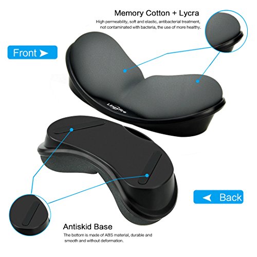 Memory Foam Mouse, Keyboard Wrist Rest Pad Anti-Skid Mousepad Support Mat for Office Computer Laptop Mac- Durable Comfortable Lightweight Easy Typing Pain Relief (Gray) - color: Gray