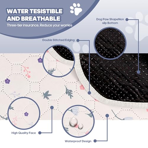 4'Pcs Washable Pee Pads, Reusable Puppy Pet Training Pads, Waterproof Dog Crate, Whelping Pad, Non-Slip Protects Against Urine Leakage Pinkishwhite Medium - color: Pinkishwhite, size: Medium