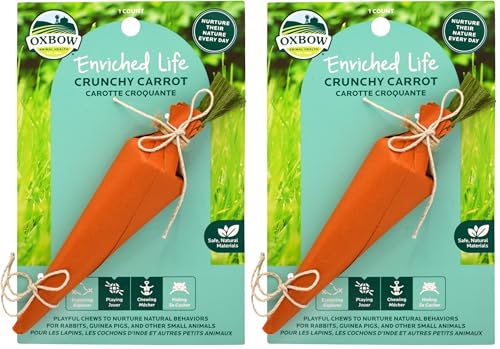 Oxbow Enriched Life Crunchy Carrot, Natural Paper Chew Toy for Rabbits, Guinea Pigs, and Hamsters, Promotes Dental Health and Foraging, Safe Enrichment Accessory, Small Pet Chew (Pack of 2) - size: Pack of 2