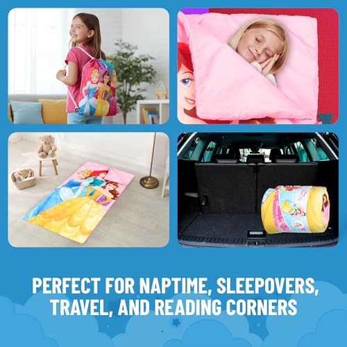 Jay Franco Disney Princess Trip Slumber Sack - Cozy & Warm Kids Lightweight Slumber Bag/Sleeping Bag - Featuring Ariel, Belle, and Cinderella - color: Multi - Princess