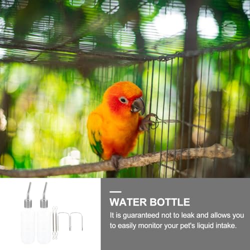 Toddmomy Rabbit Water Bottle 2 Pack Hanging Water Dispenser for Guinea Pig Chinchilla Small Animal Cage Leak Resistant Transparent Pet Drinking Bottle with Hooks 8.66 X 2.36 X 1.96 in