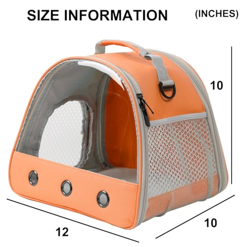 Rabbit Travel Carrier,Lizards Carrier, Small Animal Travel Bag for Bunny Sugar Glider Hedgehog Rat Parrot Bird Guinea Pig, Portable Guinea Pig Travel Cage for 2 - color: Orange