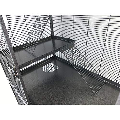 Mansion Cage (6-Level) - Durable 100% All-Metal Multi-Level Cage for Chinchillas, Rats, Ferrets, Prairie Dogs, Degus, Mice - size: 32.0"L x 22.0"W x 80.0"H