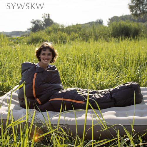 Down Sleeping Bag with Pillow for Backpacking,15℉ 5℉ 0℉ Wide Down Sleeping Bag (86.6 in x 33.5 in) for Adults,Youth Camping and Hiking Outdoor with 680FP Duck Down - color: Black (500g filling down)