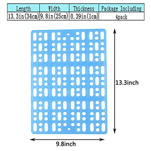 Hamiledyi 4 Pcs Rabbit Cage Mats Small Animal Plastic Feet Pads Floor Mat for Pet Cats Dogs Bunny Hamster Rat Chinchilla Guinea Pig(Blue)
