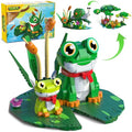 3-in-1 Frog, Turtle & Snail Family Building Set, Creative Animal Toy | Build & Rebuild 3 Cute Animal Designs From One Building Set, Birthday Gift for Girls and Boys Ages 6+, 884 Pieces