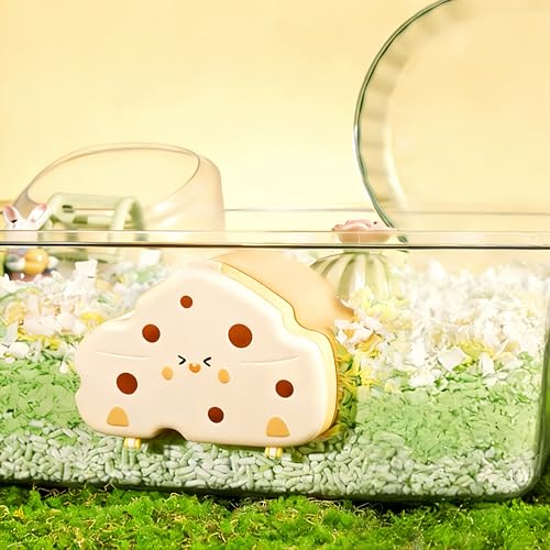 Cheese Hamster Hideout with Magnetic Door(Only for Acrylic Hamster Cage),Hamster House,Hamster Habitats,Plastic Hamster Peek House,Hamster Peekaboo Hide for Dwarf/Syrian Hamster/Gerbil