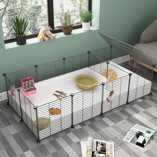 Oneluck Guinea Pig Cage, Indoor Habitat with Waterproof Plastic Bottom,Playpen for Small Pet Bunny, Turtle, Hamster, Partition cage - color: Partition cage