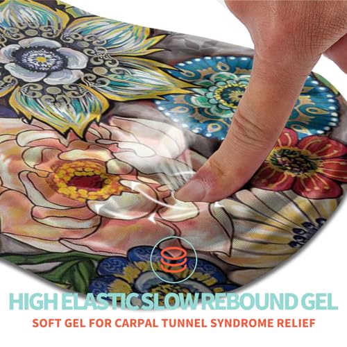 Ergonomic Mouse Pad Wrist Support with Memory Foam Massage Bulge, Carpal Tunnel Pain Relief Mousepad Wrist Rest for Mouse(12x8 inch, Blooming) - color: Kg007-blooming