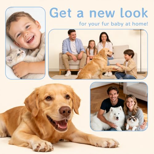 Dog Grooming Kit, Pet Grooming Vacuum with Pet Clipper Nail Grinder, Dog Hair Vacuum with 6 Pet Grooming Tools for Dogs Cats Shedding Grooming