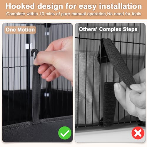 Tresbro Guinea Pig Cage with Waterproof PVC Bottom Liner & One-Hand Release Hook, Triple Fixing C&C Cage for Guinea Pigs, Bunny, Rabbit, Hedgehog, Small Animal Indoor Playpen 48''L x 24''W x 16''H - size: 12 Panels