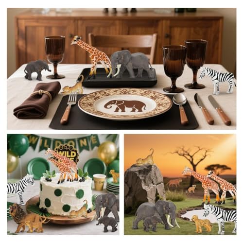 14PCS Realistic Safari Animal Toys with Wild Jungle Figurines for Toddlers