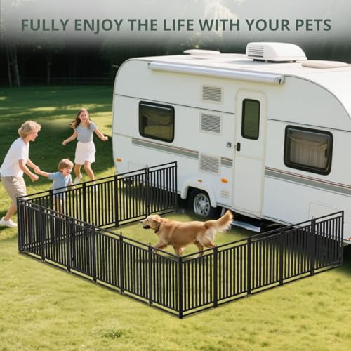 Thickened Outdoor Dog Fence, 32" H, 40 Panels for Yard & Camping | Easy Setup, Flexible Layouts, Thickened Panels, Heavy-Duty, for Medium & Large Dogs and Farm Use, Patented - size: 32" height, style: 40 Panels