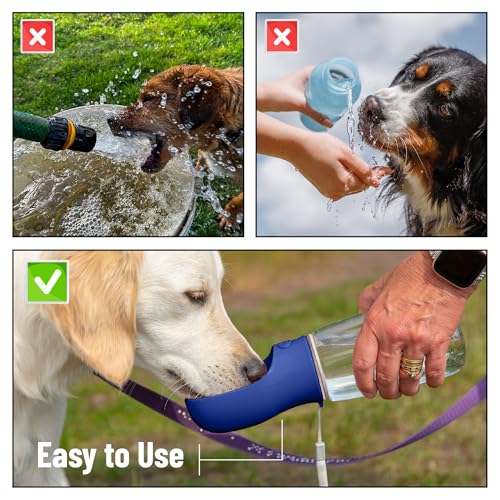 Mr. Pen- Portable Dog Water Bottle, 19 oz, Large | Leak Proof Puppy Water Dispenser with Drinking Feeder for Pets, Outdoor Walking, Hiking, Travel, Not Dishwasher Safe - color: Navy Blue