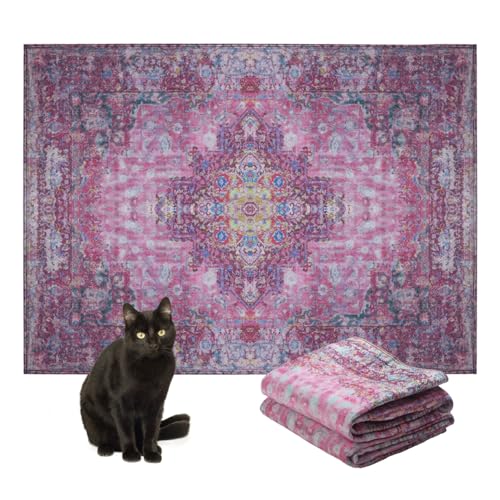Lovewag Cat Litter Mat, Litter Box Mat, Mystic Fuchsia, 36x48, 2 Pack | Washable litter mat cover, kitty litter mat & cat mat for litter box, litter trapping mat, prevents tracking, multi-cat - color: Mystic Fuchsia, size: 36x48 inches (Pack of 2)