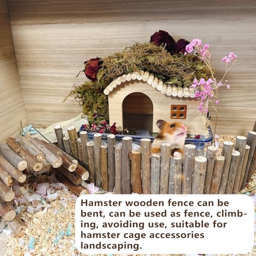Bendable Hamster Bridge Fence 19.7&9.8In Wooden Hamster Ladder Rat ClimbingToys Cage Accessories for Syrian Hamster Gerbil Mouse