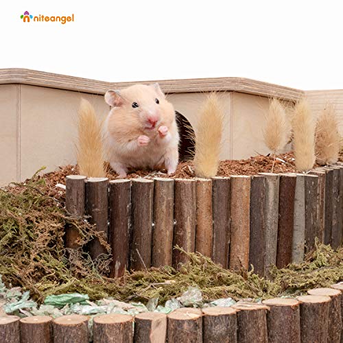 Niteangel Wooden Ladder Bridge, Hamster Mouse Rat Rodents Toy, Small Animal Chew Toy (11.8" x 5.9") - size: 11.8" x 5.9"