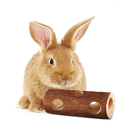 SunGrow Rabbit Log Chew, 8 Inches, Fresh Lumber Contemporary Textured Design, Log Chew Teeth Care Toy, for Chinchilla, Hamster, Guinea Pig, Gerbils, Small Animals