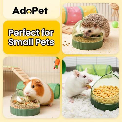 Cute Hamster Food Bowl Brown, Spill Resistant Dome Pet Feeding Dish for Small Animals, Easy Clean Durable Bowl (Green) - color: Green