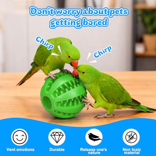 Bird Interactive Toys -1 Mini Ball & 5 Random Color Mini Shoes, Chewable Bird Cage Enrichment Toys for Parakeets Cockatiels Small Birds