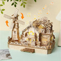 3D Wooden Puzzle for Adults, Animals Forest Party DIY Wooden Music Box with LED Light, Self-Assembly Mechanical House Building Kit Handicraft, Birthday Gift for Women Men, Home Decor, 174 pcs - style: Forest Party House