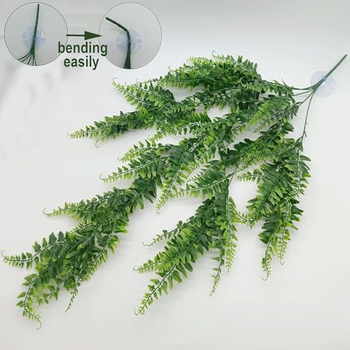 Reptile Plants for Bearded Dragon Tank Accessories, Terrarium Plant Artificial Decor for Snake Cage, Fake Plant for Leopard Gecko Habitat, Lizard Chameleon Ball Pythons (Group ABN) - color: Group Abn