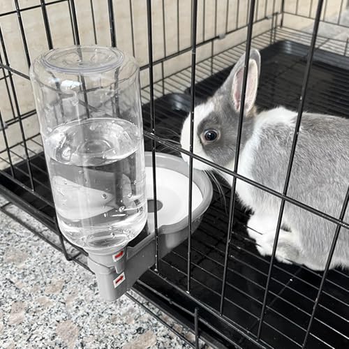 VANNON Gravity Pet Water Bowl, 16oz Anti-Splash Crate Dispenser, Grey | Anti-splash gravity water bowl with a floating disk helps reduce spills while keeping water cleaner for everyday hydration. - color: A-Grey, size: 16oz