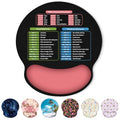 KONVINIT Ergonomic Mouse Pad with Wrist Rest, Small Excel Cheat Sheet Desk Pad with Windows & Office & Excel Shortcuts, Non-Slip Rubber Base Mouse Pads for Desk with Smooth Surface, Black Pink - color: Shortcut-Pink