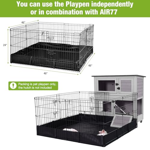 Rabbit Playpen Indoor Guinea Pig Cage Run Extension Pet Playpen with Waterproof Floor Liner Small Animal Playpen (Extension Playpen Only)