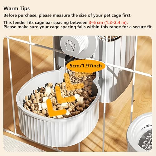 GPY Automatic Hanging Gravity Pet Feeder and Water Dispenser Set | Automatic Rabbit Bunny Feeder and Guinea Pig Water Bottle Water Dispenser for Dogs Cats Pets Animals Large Capacity (Grey) - color: Grey