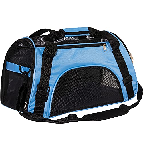 MuchL Pet Carrier Cat Cattier Soft-Sided Carriers for Small Medium Cats Dogs Puppies Pet Carrier Airline Approved Cat Dog Pet Travel Carrier (Medium, Blue) - color: Medium-Blue