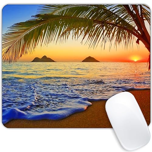 Pacific Sunrise at Lanikai Beach Mouse pad Customized Mousepad Non-Slip Rubber Base Mouse Pads for Computers Laptop Office Desk Accessories Mouse pad, - color: Pacific Sunrise at Lanikai Beach