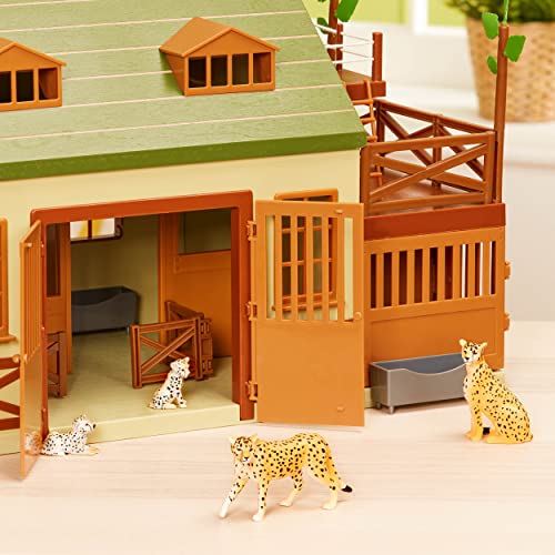 Terra by Battat Cheetah Family Animal Figurines, 4-Piece Toy Set, Animals | 4 plastic cheetah toys with 2 adults and 2 cubs; realistic zoo safari animal figures for play, collecting, and; 3+ Years - style: Cheetah Family