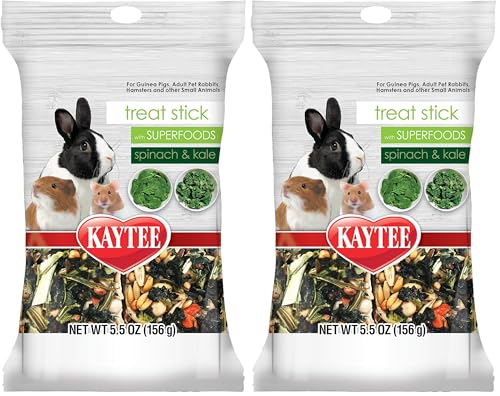 Kaytee Small Animal Treat Stick with Superfoods, Spinach & Kale, 5.5 oz (Pack of 2) - size: 5.5 Ounce (Pack of 2), style: Spinach & Kale