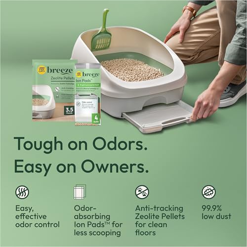 Purina Tidy Cats Breeze, Litter Box System Kit with Pellets & Pads - color: Green, size: 7.8 Pound (Pack of 1)