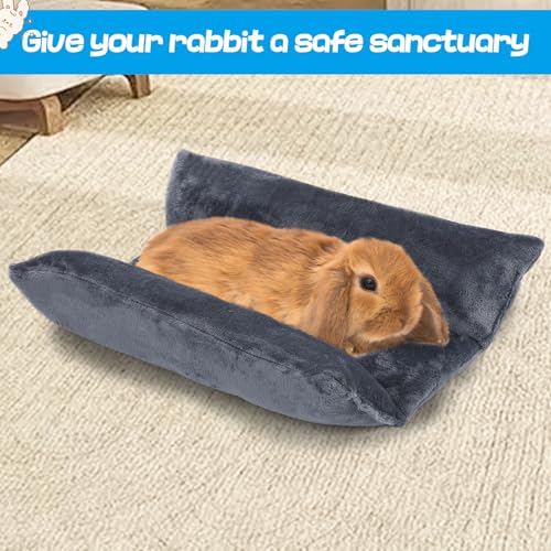 Soft Bunny Bed - 15.7" x 14" Rabbit Bed, Warm Cuddle Cushion Plush Mat for Guinea Pig, Ferret, Small Animal - Grey - color: Grey