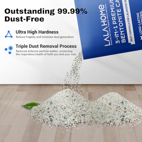 Premium Bentonite Cat Litter Sodium-Based, Clumping Cat Litter, Dust-Free, Strong Durability, Odor Control, Unscented Natural Mineral Formula Kitty Litter Bluk for RealScooper, 3 x 15 lb. Box - size: 3-Pack, 15 lb Each