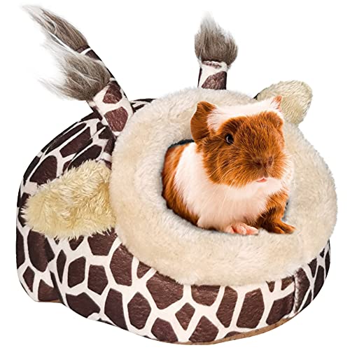 LEFTSTARER Guinea Pig Rat Bed and Hideout for Ferret Hedgehog Sleep and Hide, Hamster Small Pet Animals Supplies Toy Cage Accessories Nest - color: 3.Giraffes-S