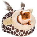 LEFTSTARER Guinea Pig Rat Bed and Hideout for Ferret Hedgehog Sleep and Hide, Hamster Small Pet Animals Supplies Toy Cage Accessories Nest - color: 3.Giraffes-S