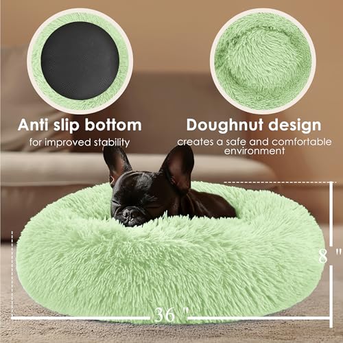 Extra Large Dog Beds, 36 Inch Human Dog Anxiety Relief Comfort Bed, Indestructible & Chew Proof Pet Beds (Green) - color: Green, size: 36.0"L x 36.0"W x 8.0"Th