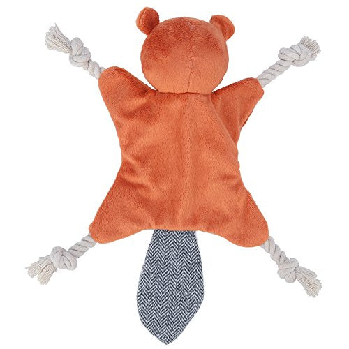 Vitscan Squirrel Plush Toy, Stuffless Dog Chew Toy with Rope Knots, Crinkle Squeaky Toy for Small Dogs