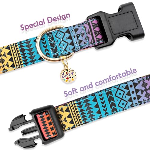 Faygarsle Bohemian Geometric Pattern Dog Collar for Small Medium Large Boys Girls Dogs L - color: Bohemian, size: L