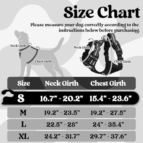 rabbitgoo Dog Harness Small Sized, Updated Easy On & Off with 3 Buckles | No Pull No Choke, Walking with 2 Clips and Handle, Adjustable Soft Reflective, Mountain Black, Small - color: Mountain Black, size: Small