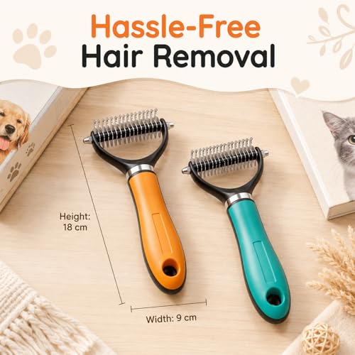 Pet Grooming Brush, Pets Knotted Dog Grooming, Pets Knotting Comb, Professional Pet Deshedding Brush, Deshedding Comb Fur Brushes, Shedding Brushes For Dogs And Cats (Orange) - color: Orange